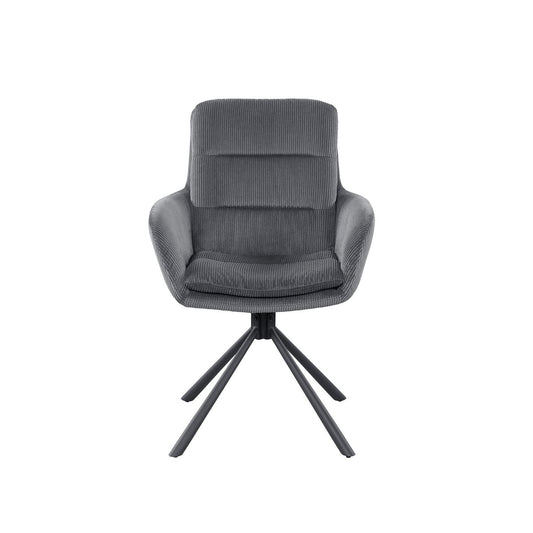 Armchair in corduroy look, dark gray