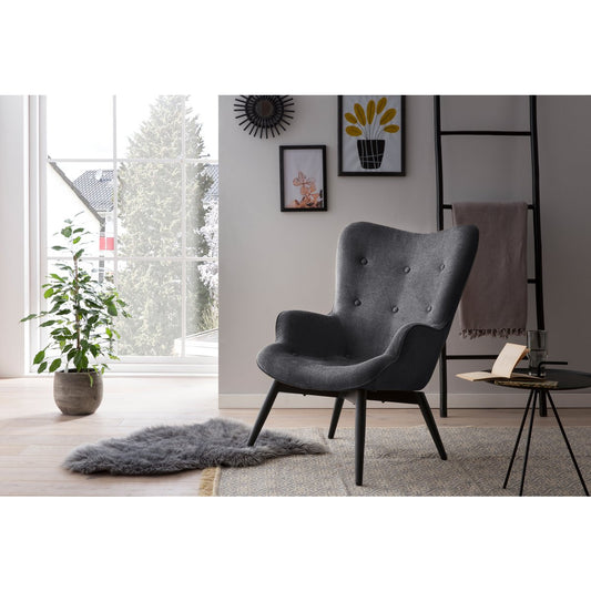 Armchair dark gray textured fabric