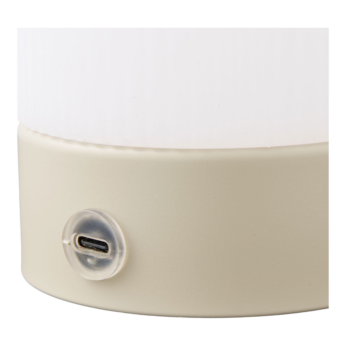 Ashford Tischleuchte, Metall/PE, wiederaufladbar, beige/weiß