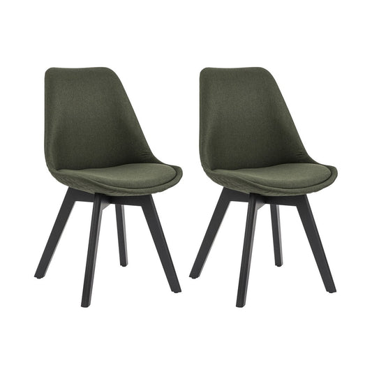 Chair set of 2 green textile