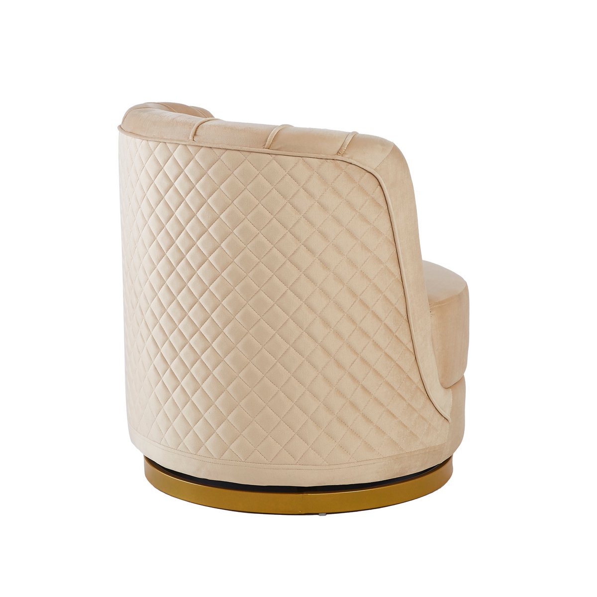 Drehsessel aus Samt Beige