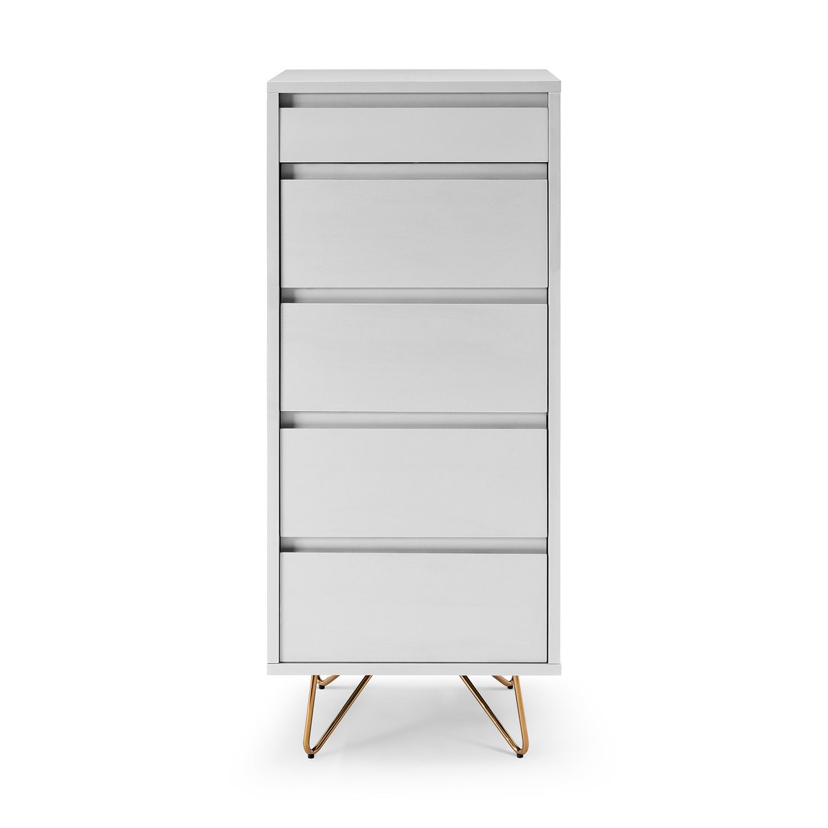 High chest of drawers with 4 drawers and 1 compartment, including mirror