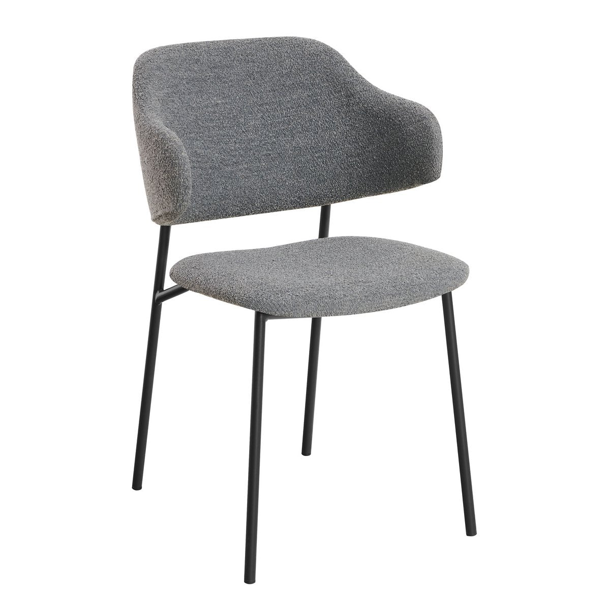 Bouclé armchair set of 2 dark gray