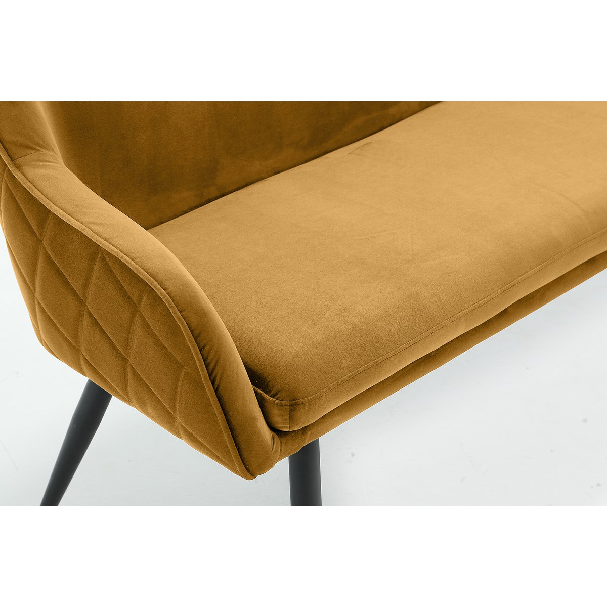 Bench 160 cm velvet mustard yellow