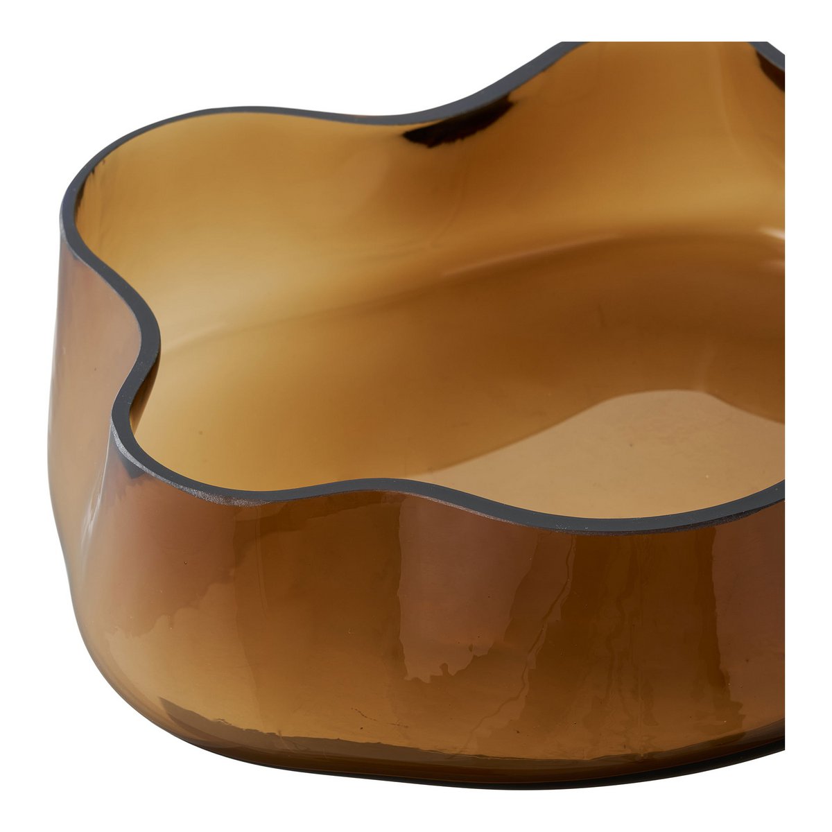 Tablett, Glas, rauchbraun, 29,5x24x7 cm
