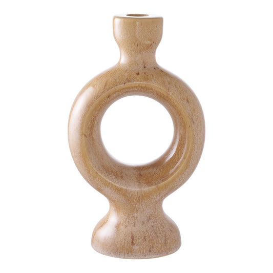 Kerzenhalter – Braun, Keramik, 13,5 x 8,8 x 23,5 cm