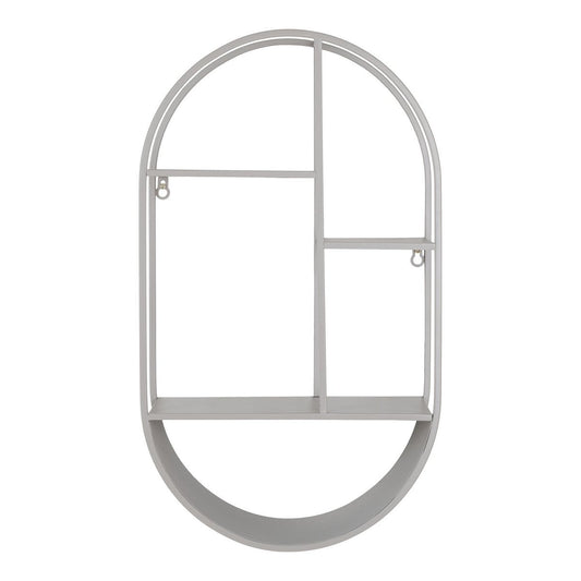Feira Wandregal – Wandregal, oval, Stahl, kühles Grau, 35 x 15 x 60 cm