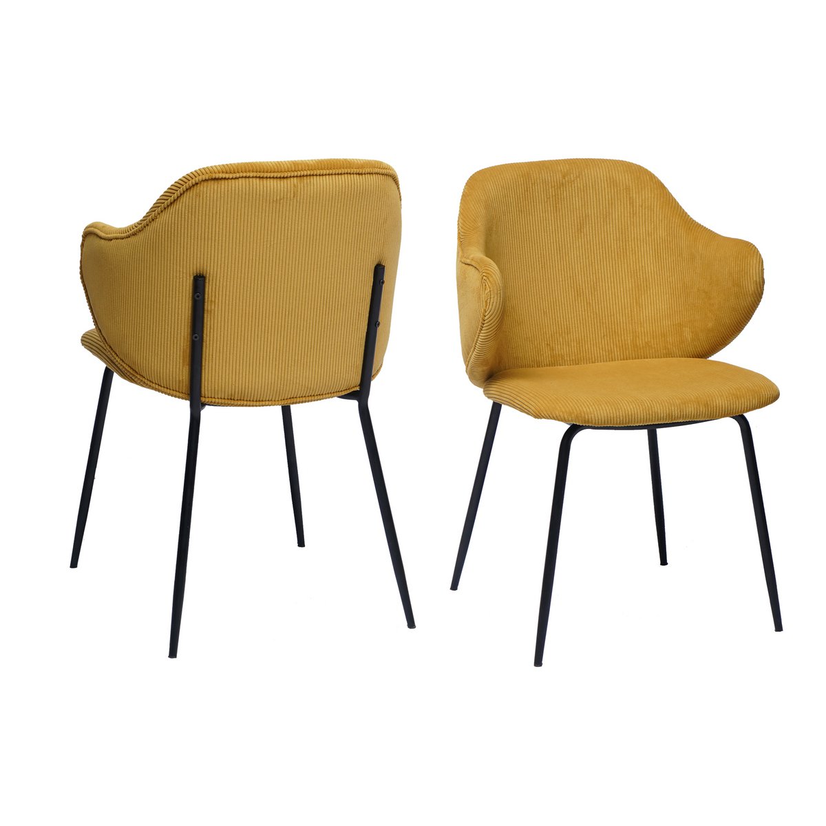 Set of 2 armchairs in gold