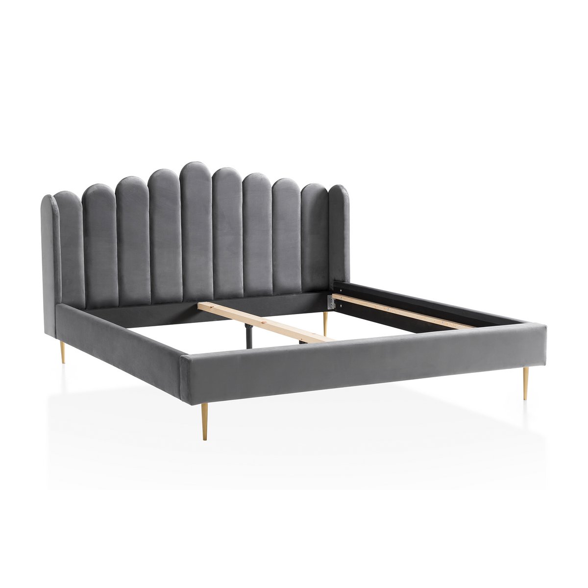 Velvet shell bed 180x200 cm