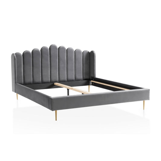 Velvet shell bed 180x200 cm