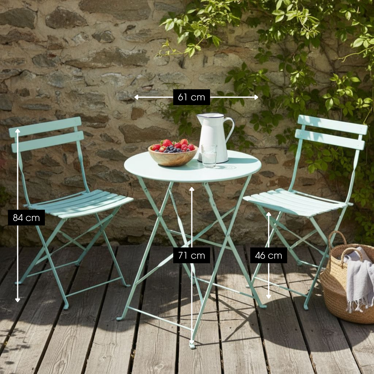 Garten-Bistro-Set Laurence Hellgrün