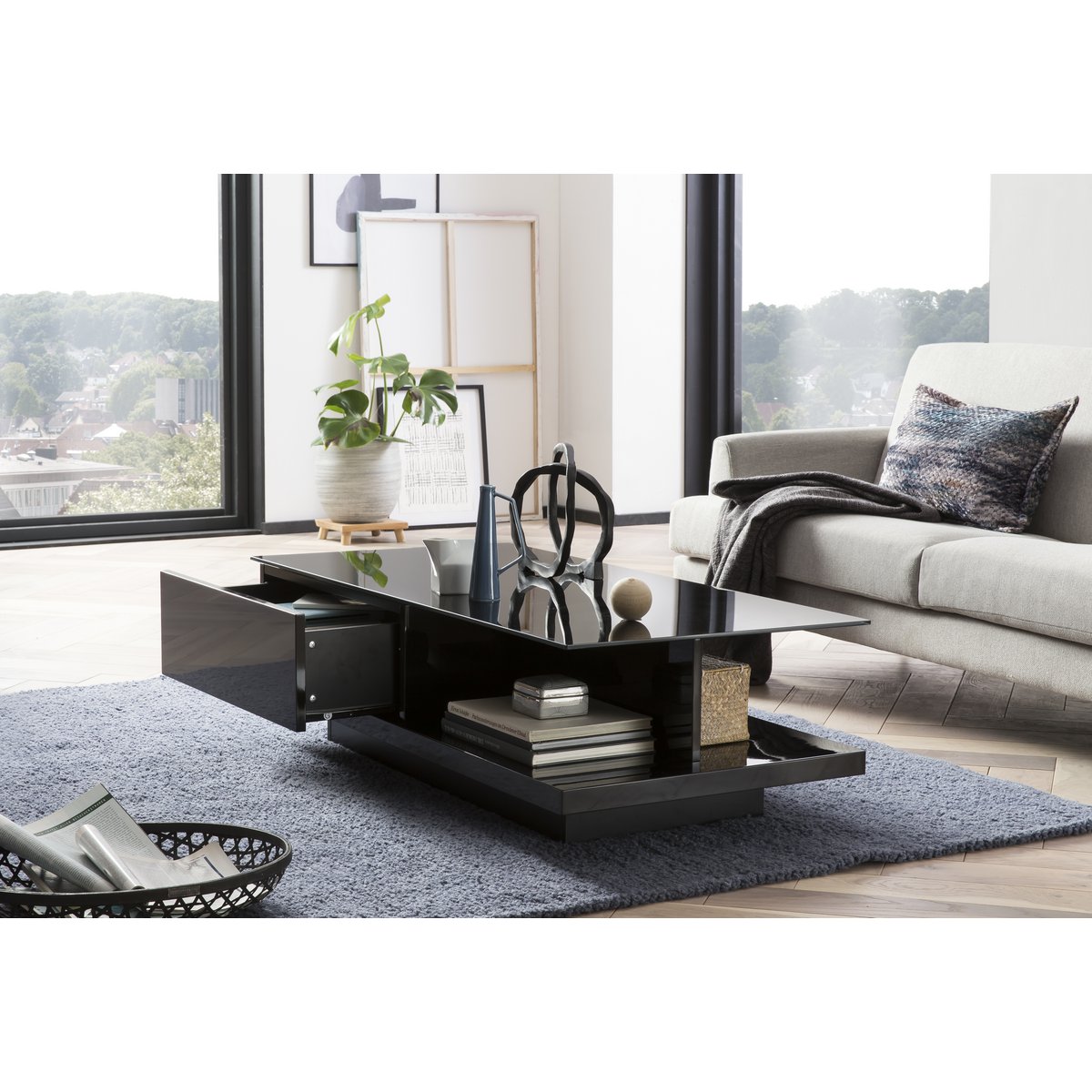 Coffee table 120x60x36 cm black