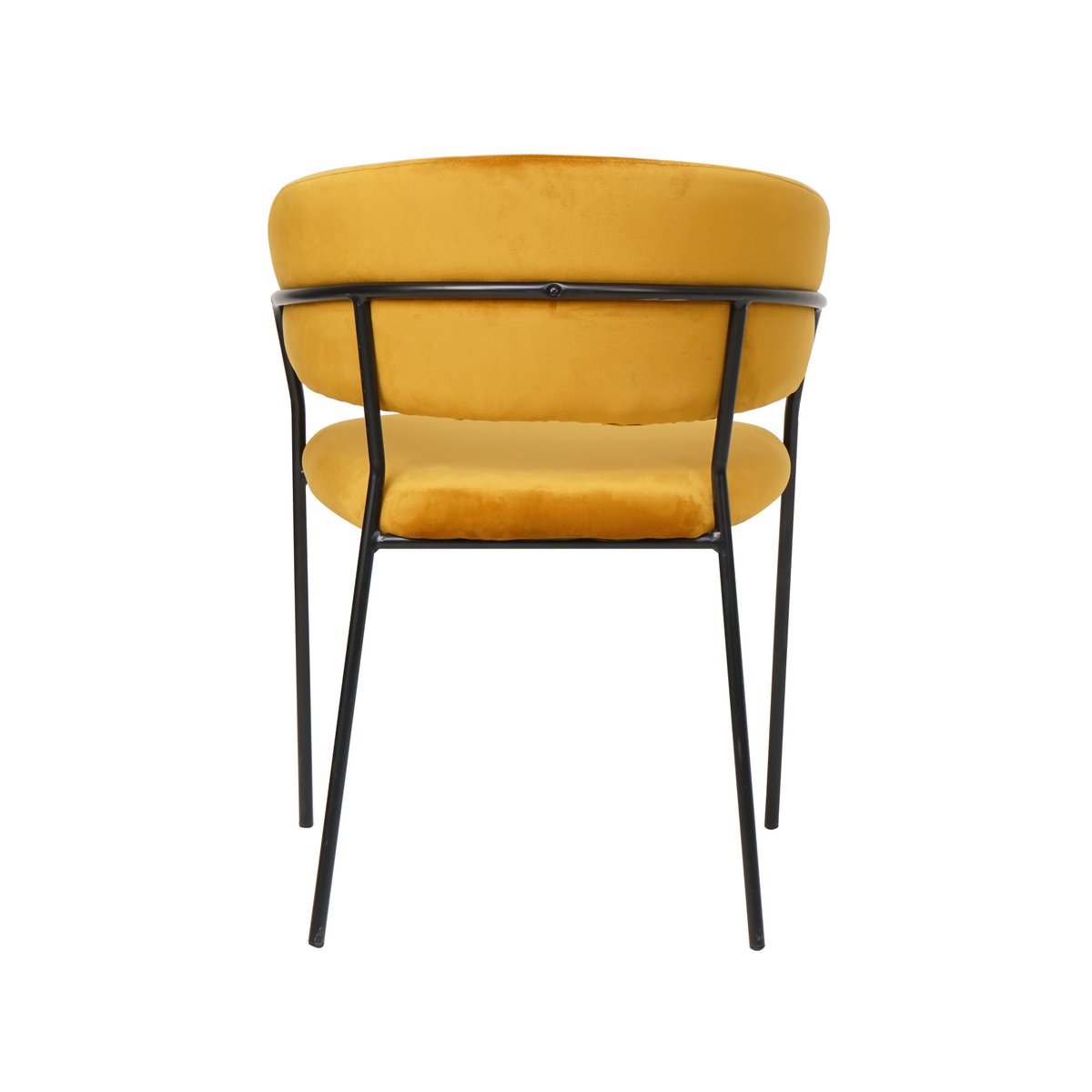 Yellow velvet chair with quilted back