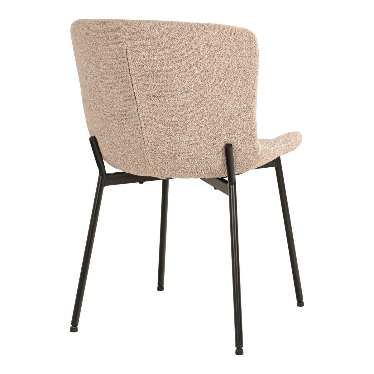 Maceda Esszimmerstuhl – Beige Bouclé, schwarze Beine – 2er-Set