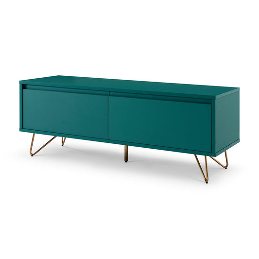 Lowboard with drawer and folding compartment, matt