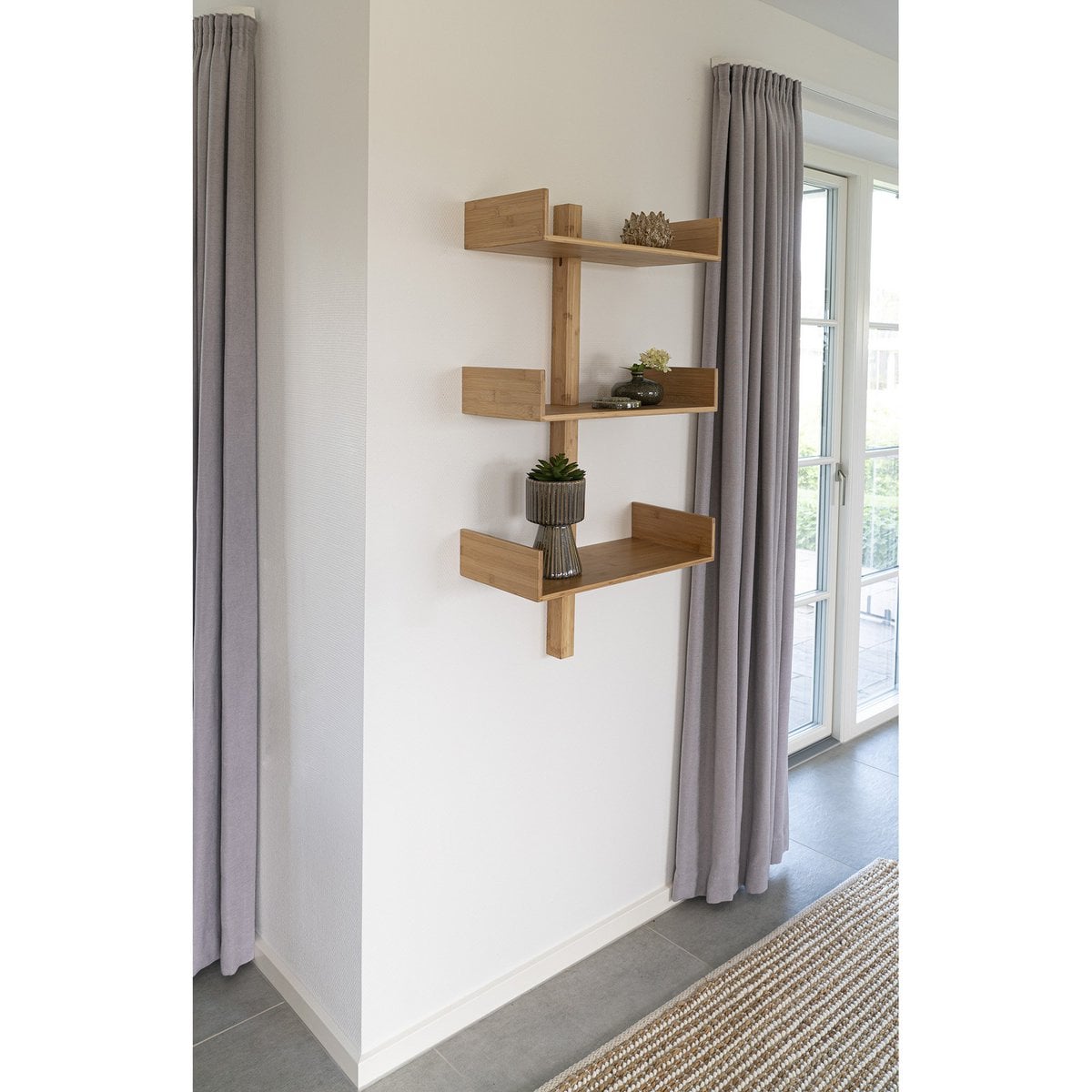 Villa Shelf - Wandregal, Bambus, natur 50x102 cm