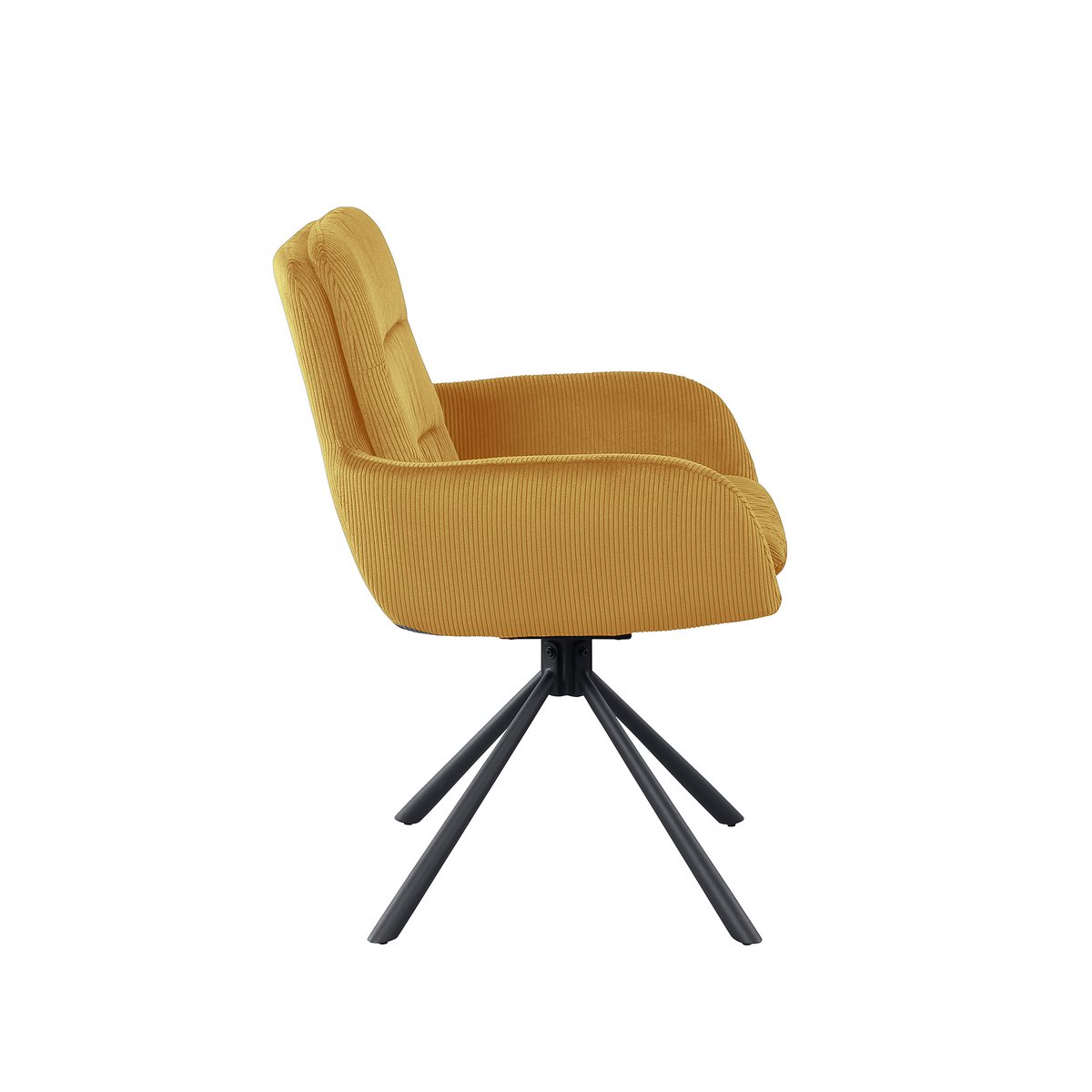 Armchair in corduroy look gold