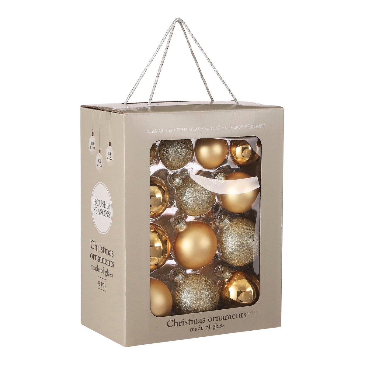 Weihnachtskugel-Set Glaskugeln Gold