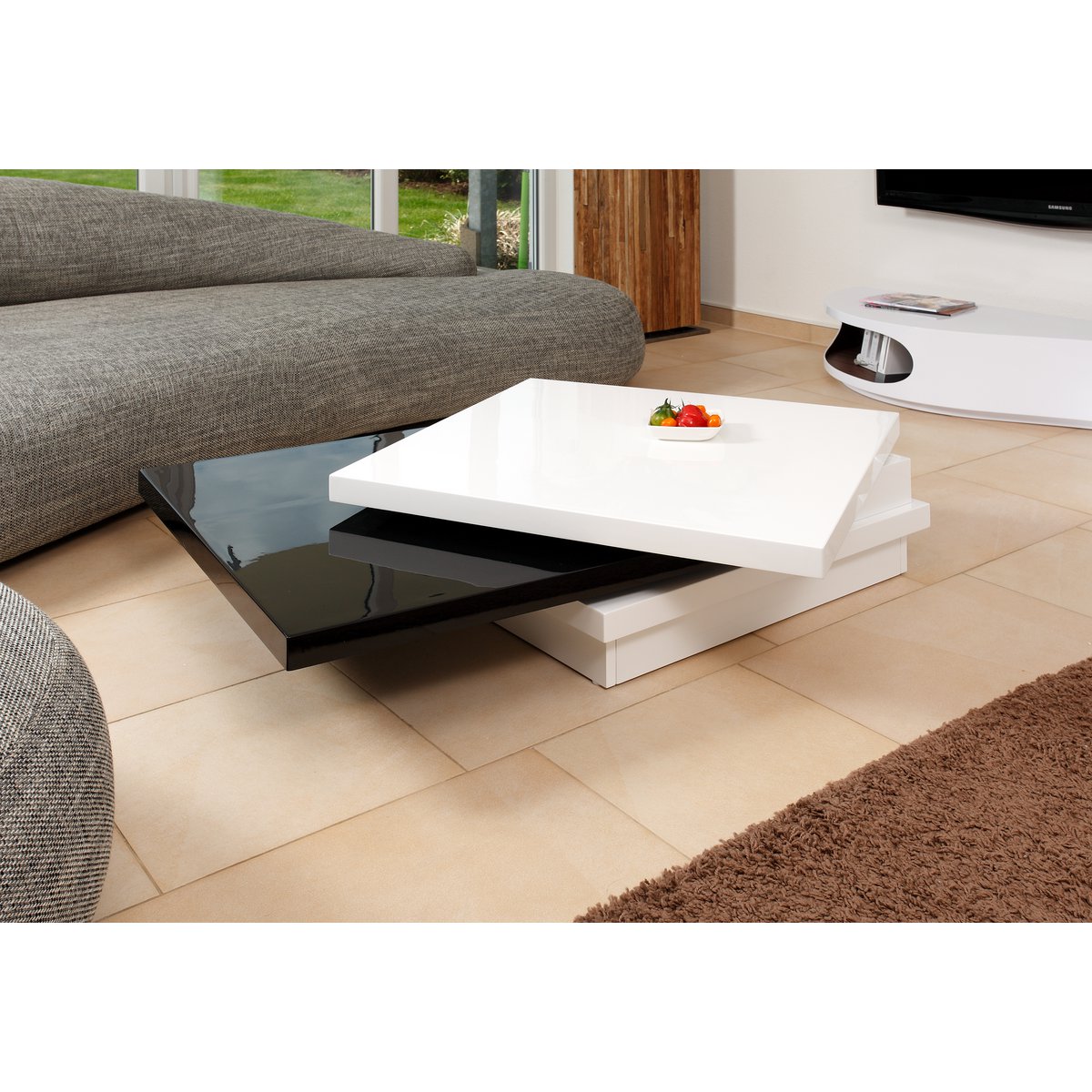 Coffee table 120X80 cm white/black