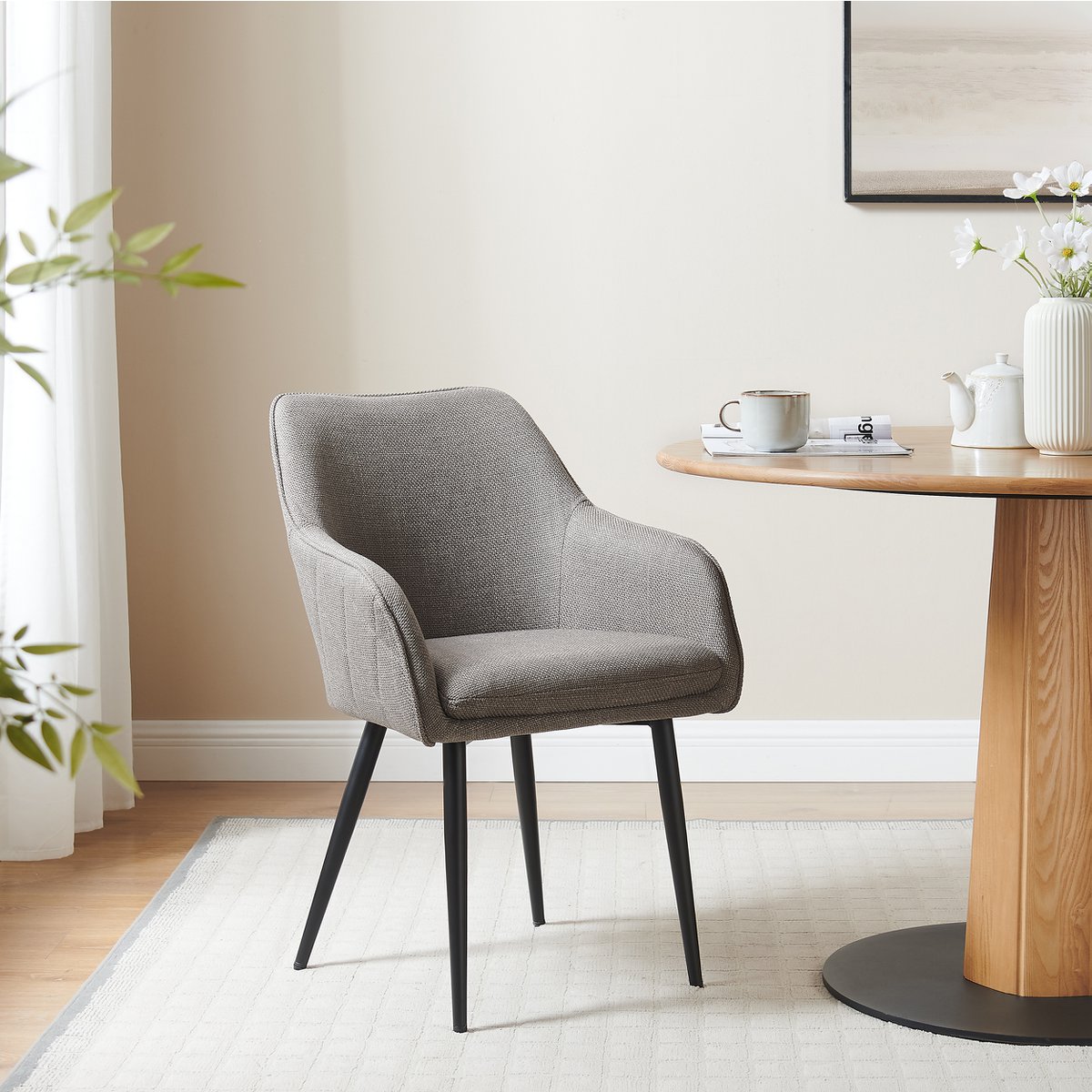 Dining room chair structural fabric taupe