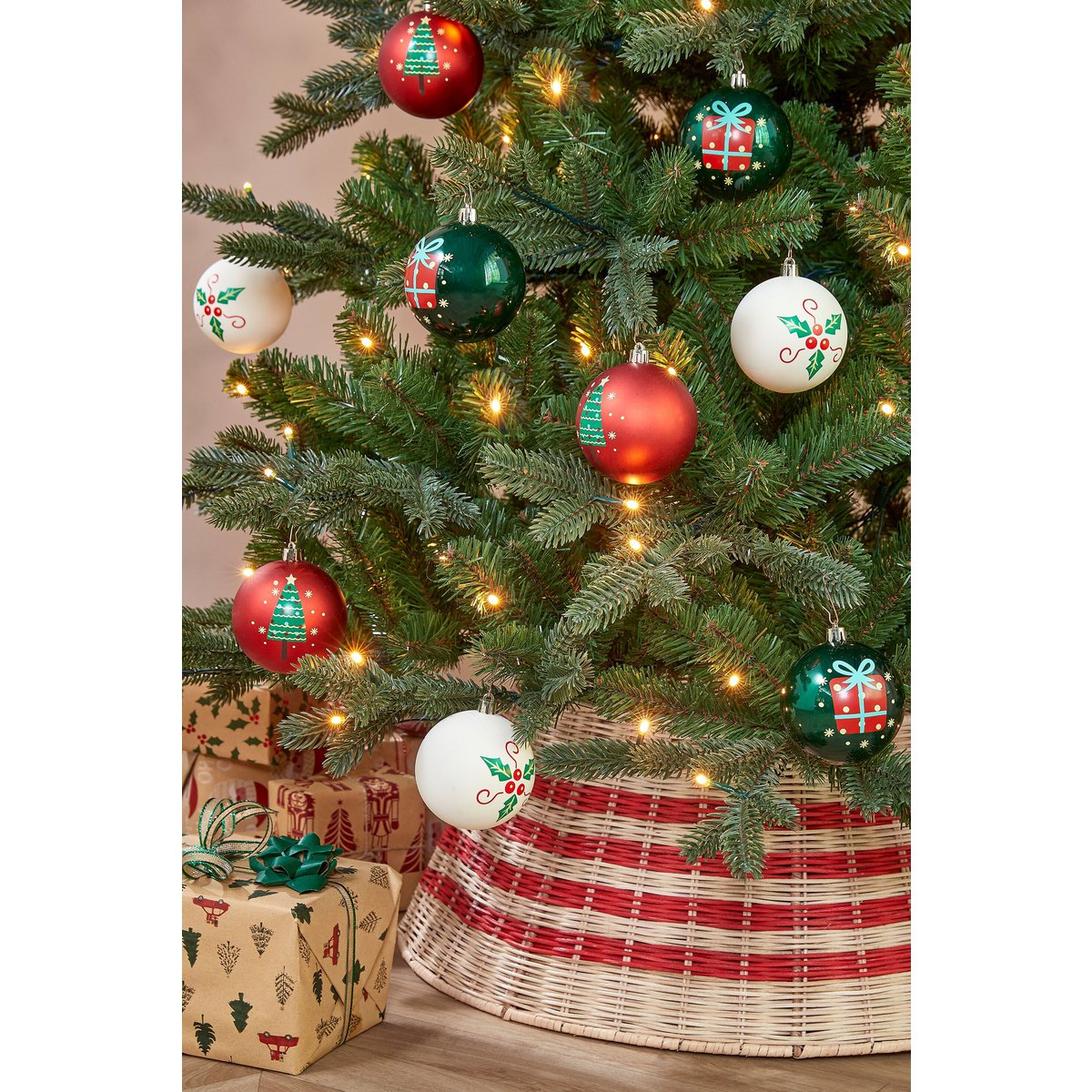 Weihnachtskugel-Set Mehrfarbig