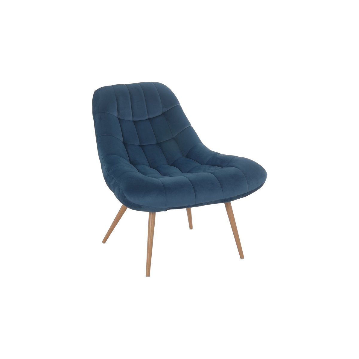 Armchair XXL velvet blue metal wood look
