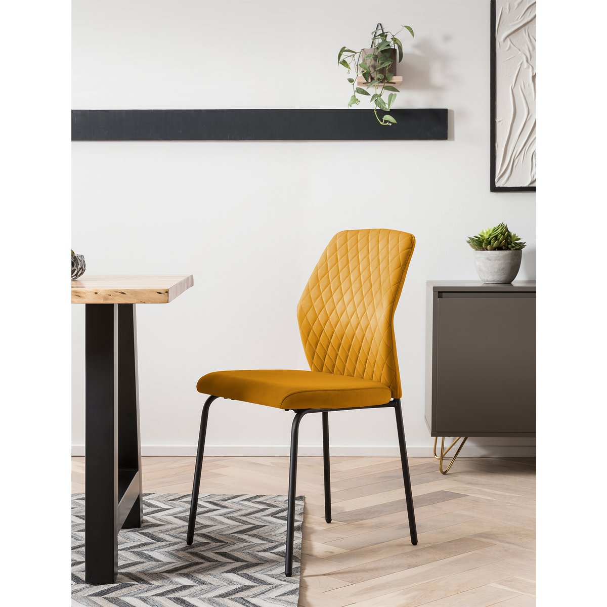 Chair set of 2 yellow