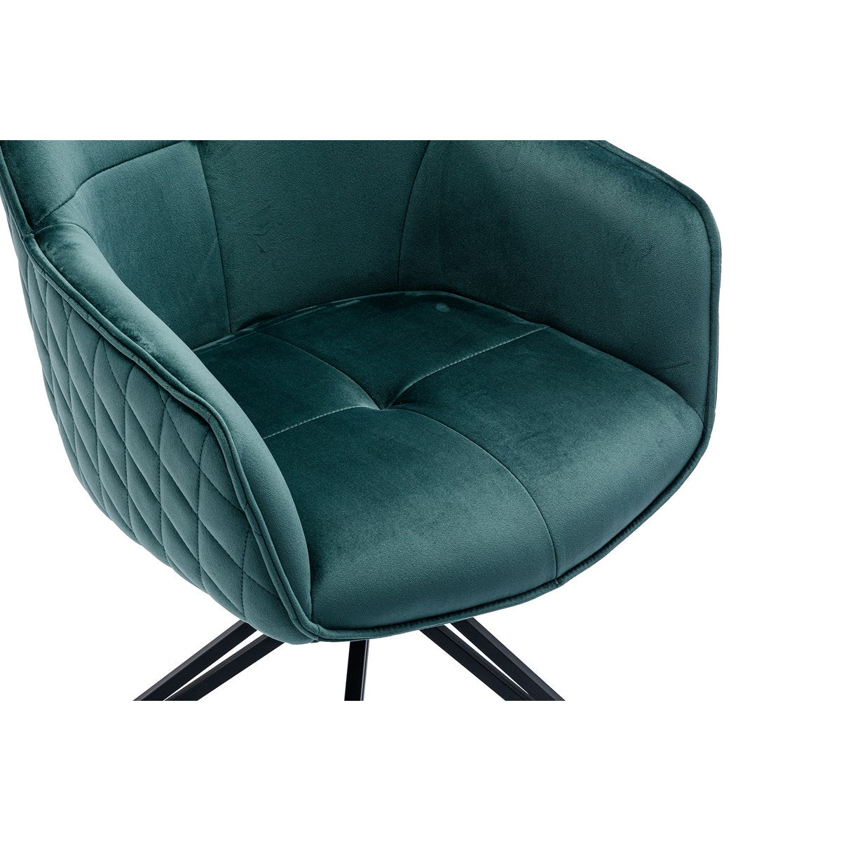 Armchair with honeycomb quilting green