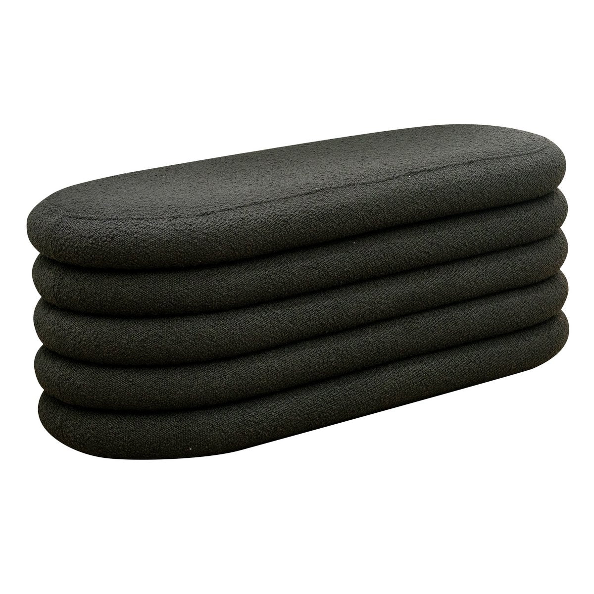 Bouclé Polsterhocker/Bettbank Anthrazit