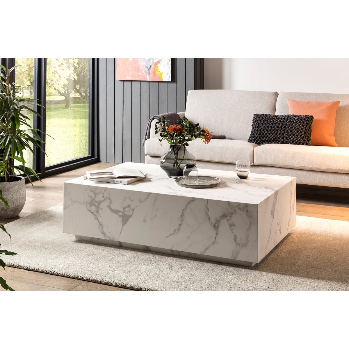 Coffee table white, 120x75 cm