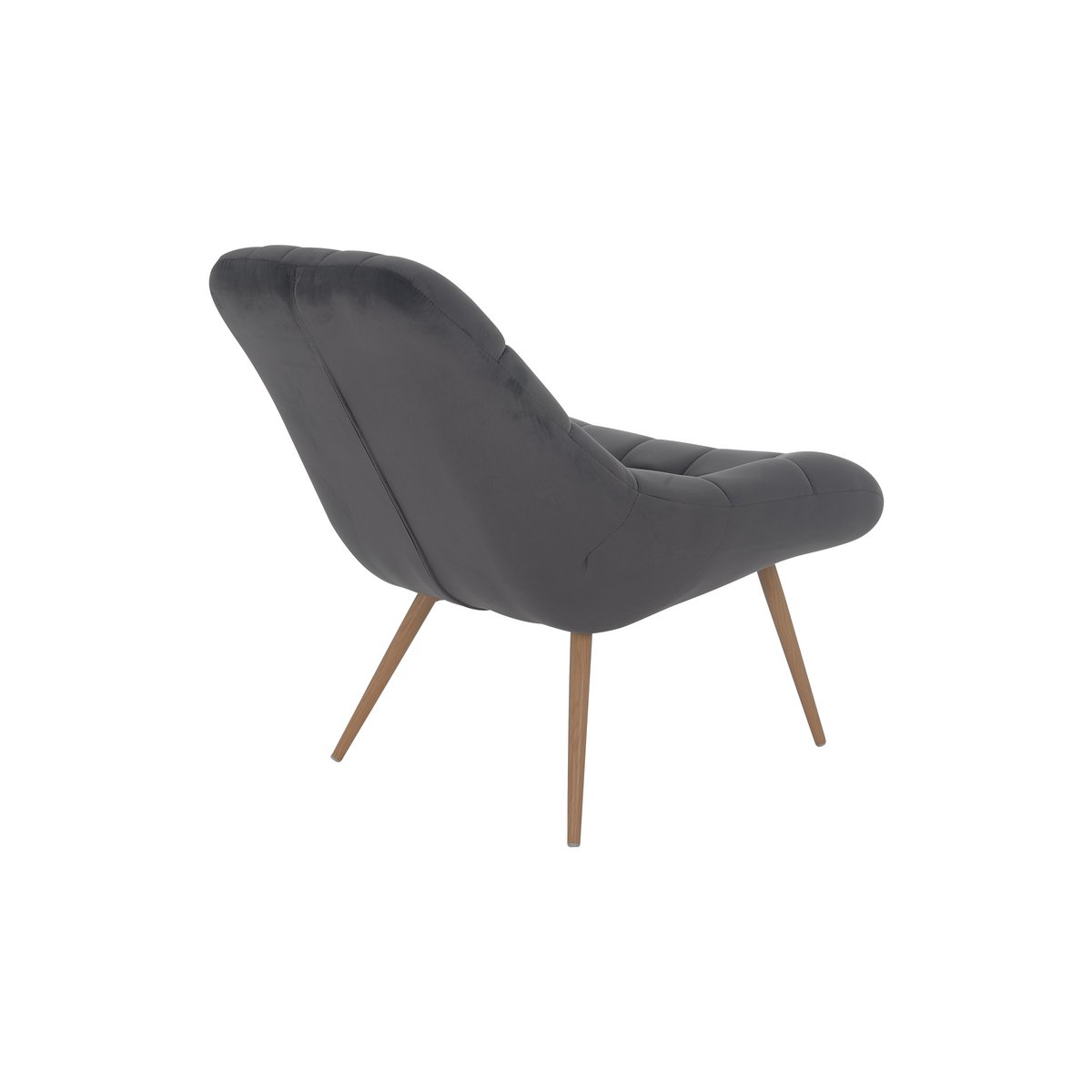 Armchair XXL velvet gray metal wood look