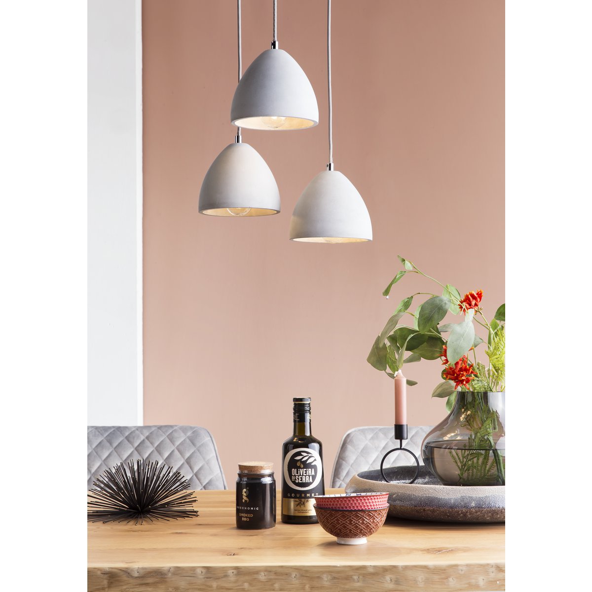 Hanging lamp 3 flames round