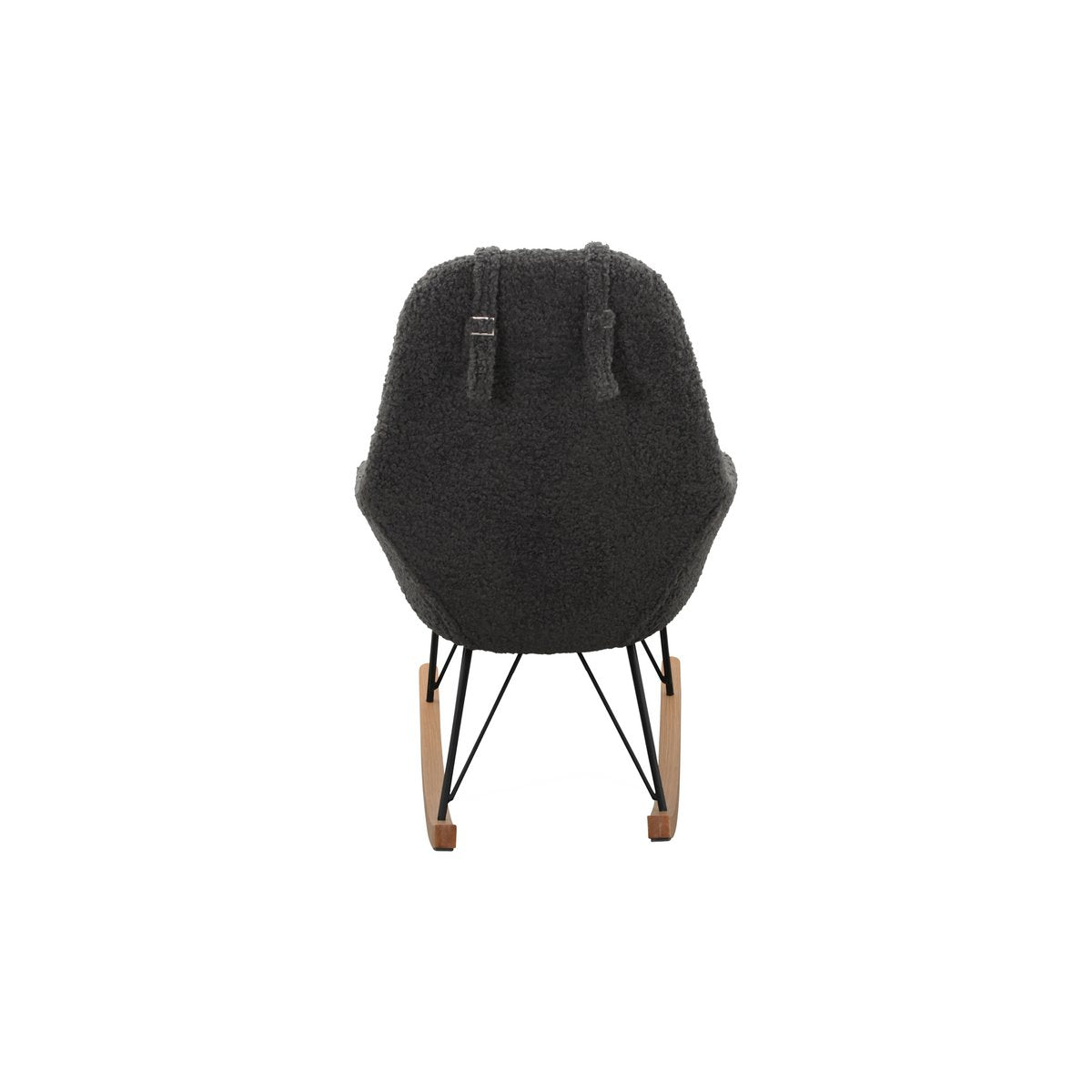 Rocking chair teddy fur grey
