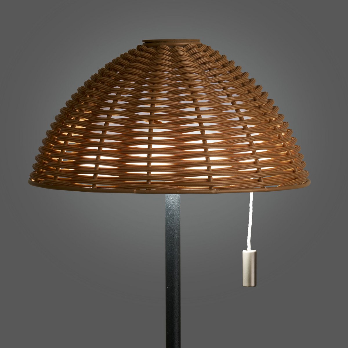 Wigan LED-Tischleuchte, Metall, wiederaufladbar, Natur/Schwarz