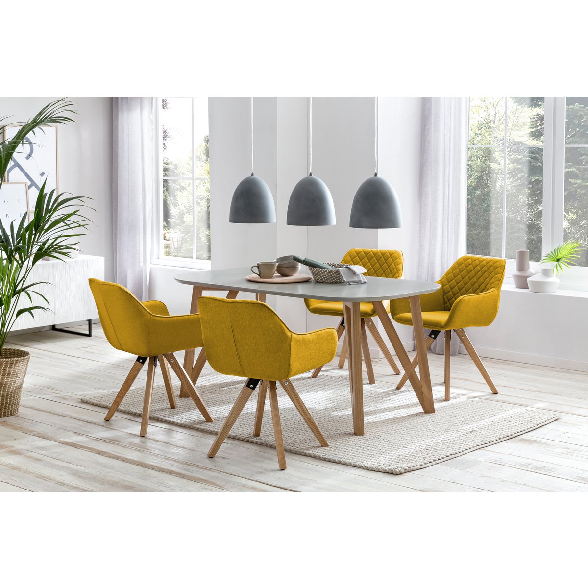 Dining table 200x100x76 cm gray oak
