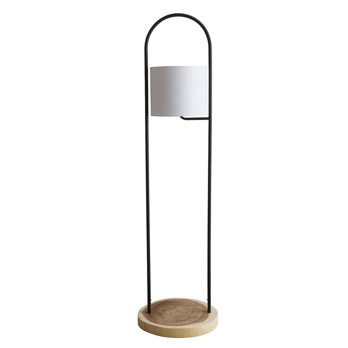 Floor lamp acacia wood natural/white 153 cm