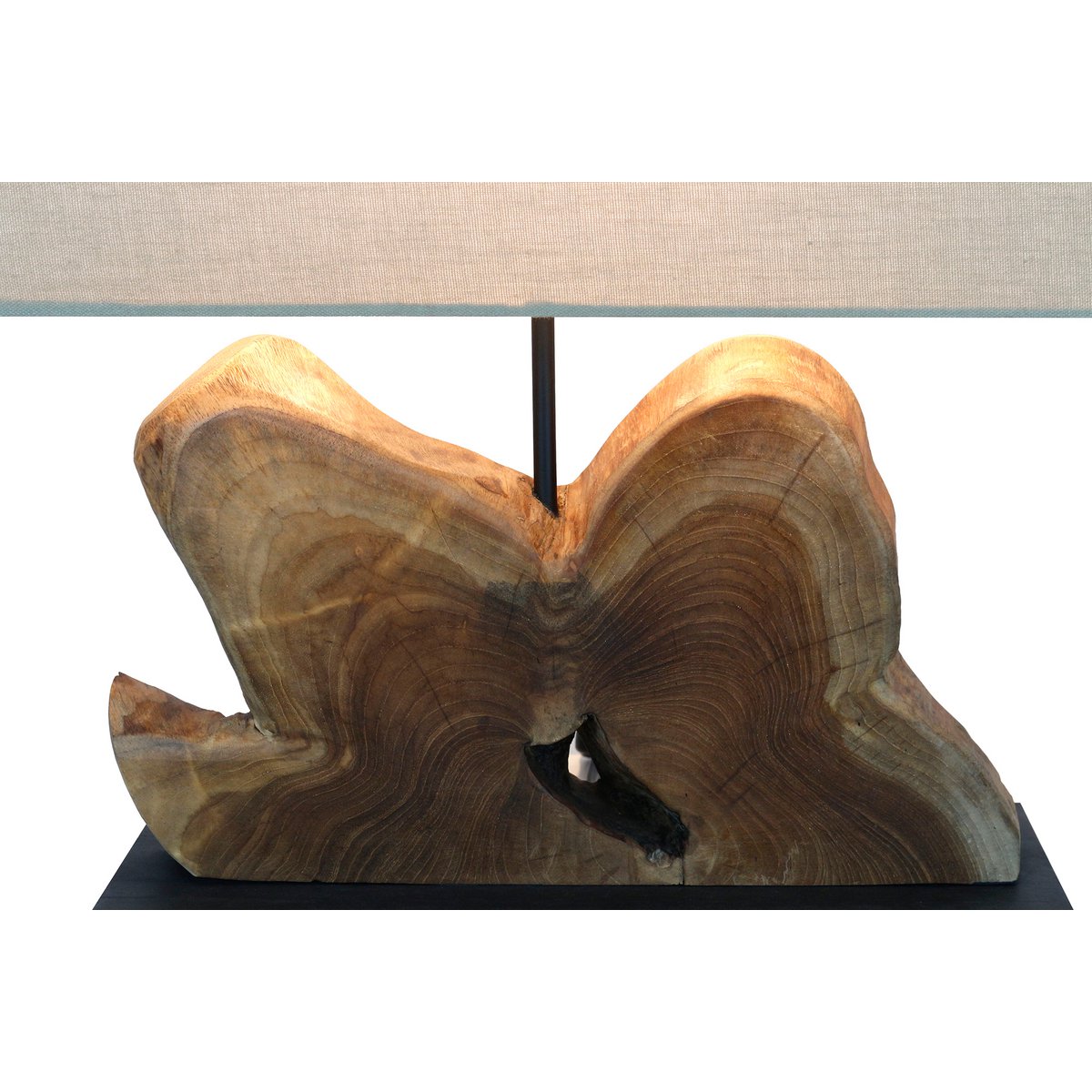 Tischleuchte Treibholz/Leinen Natur 50 cm