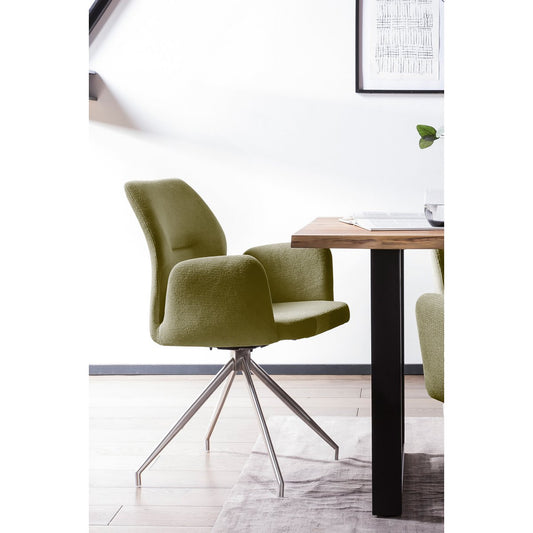 Armchair with 180° rotation function green, seat with pocket spring core