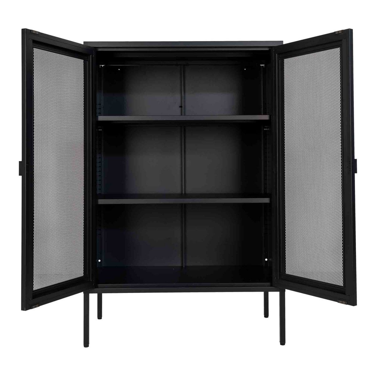 Melbourne Vitrine – Stahl, Schwarz – 80 x 40 x 120 cm