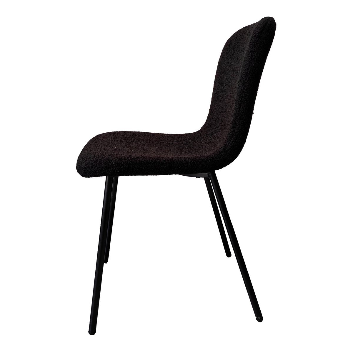 Bouclé look chair set of 4 black