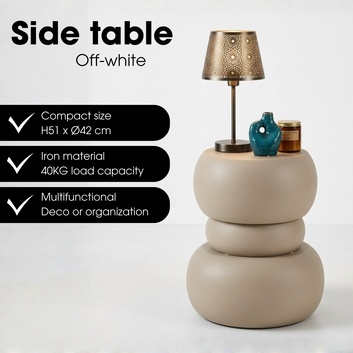 Beistelltisch Zea Offwhite