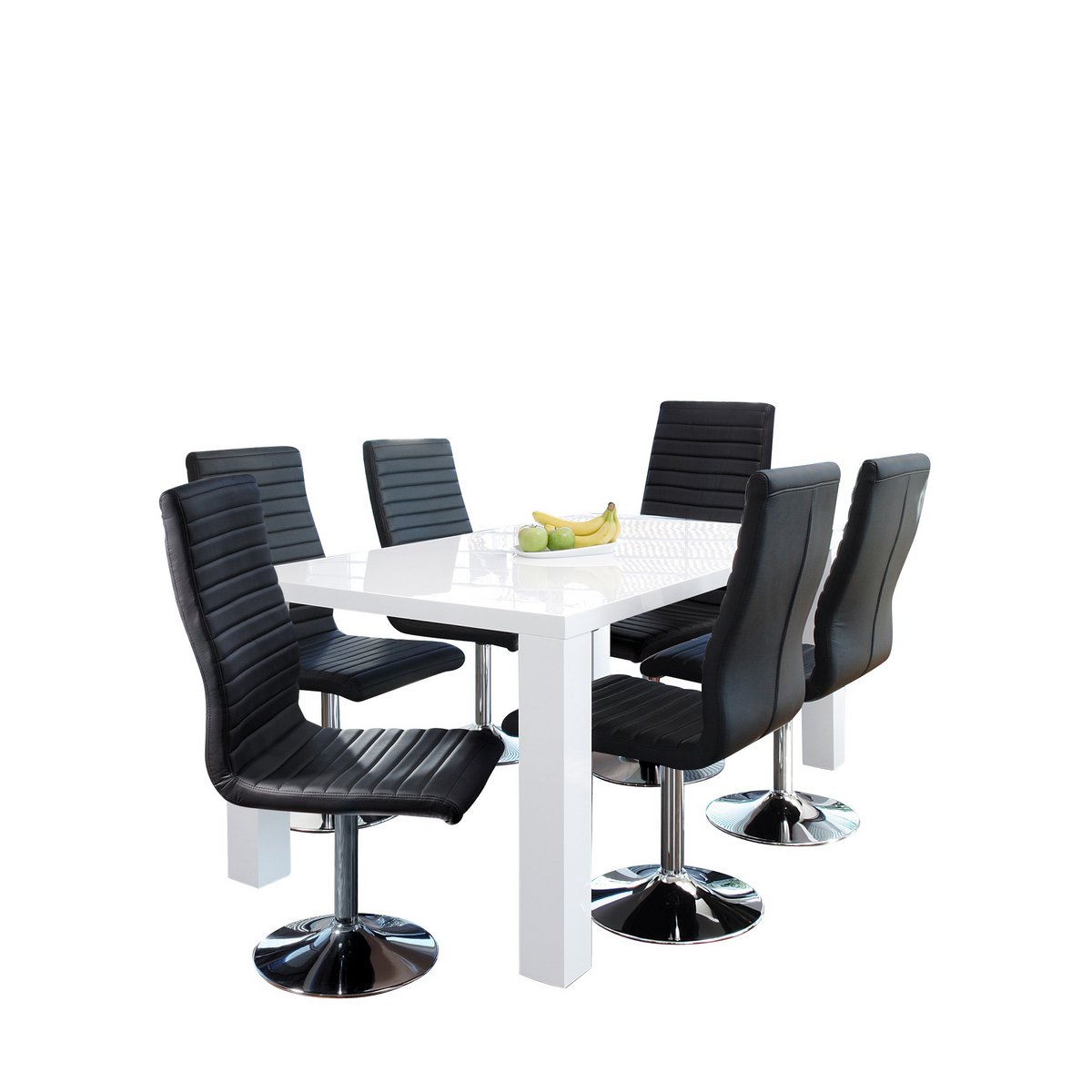 Dining room chairs black faux leather look set of 4