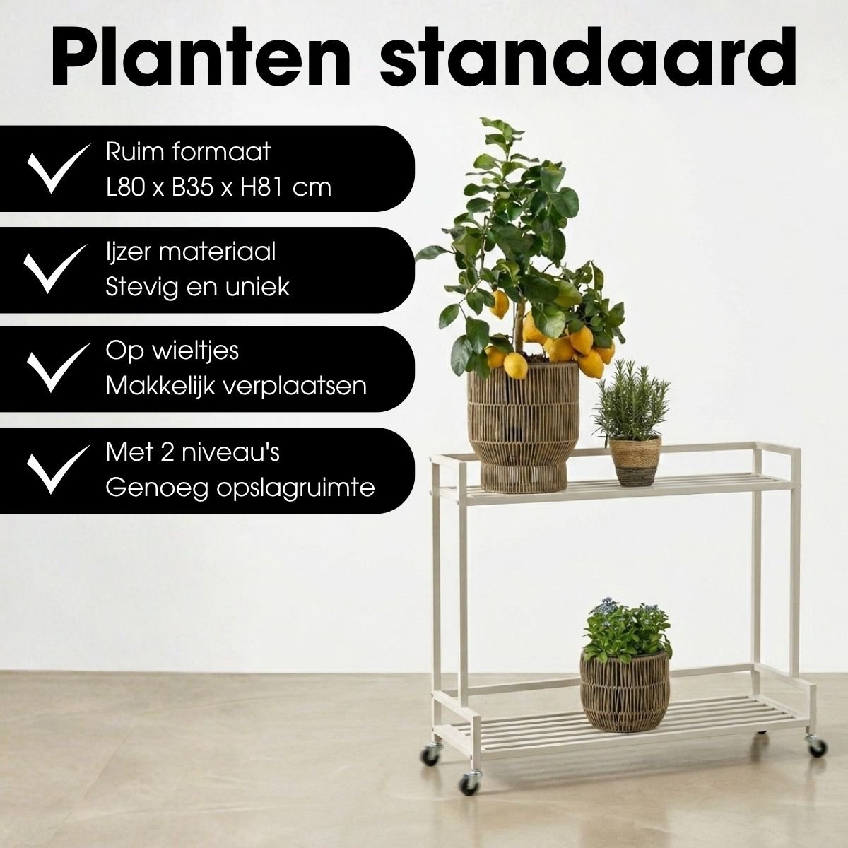 Pflanzenständer draußen Greenrax Offwhite