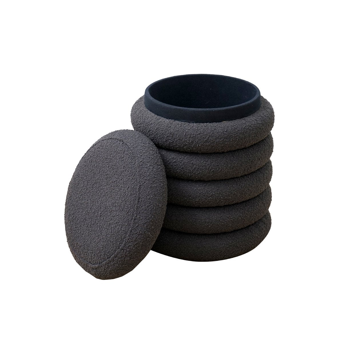 Looped Sitzhocker Ø38 cm Anthrazit