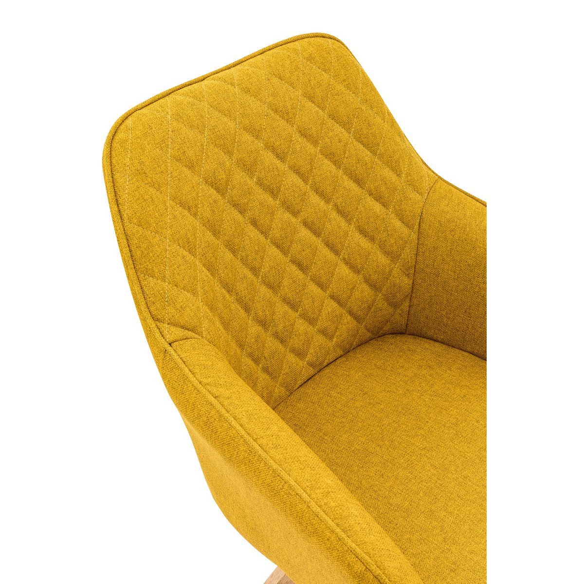 Armchair set of 2 curry yellow textile