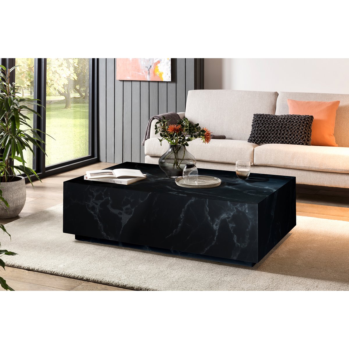 Coffee table black, 120x75 cm