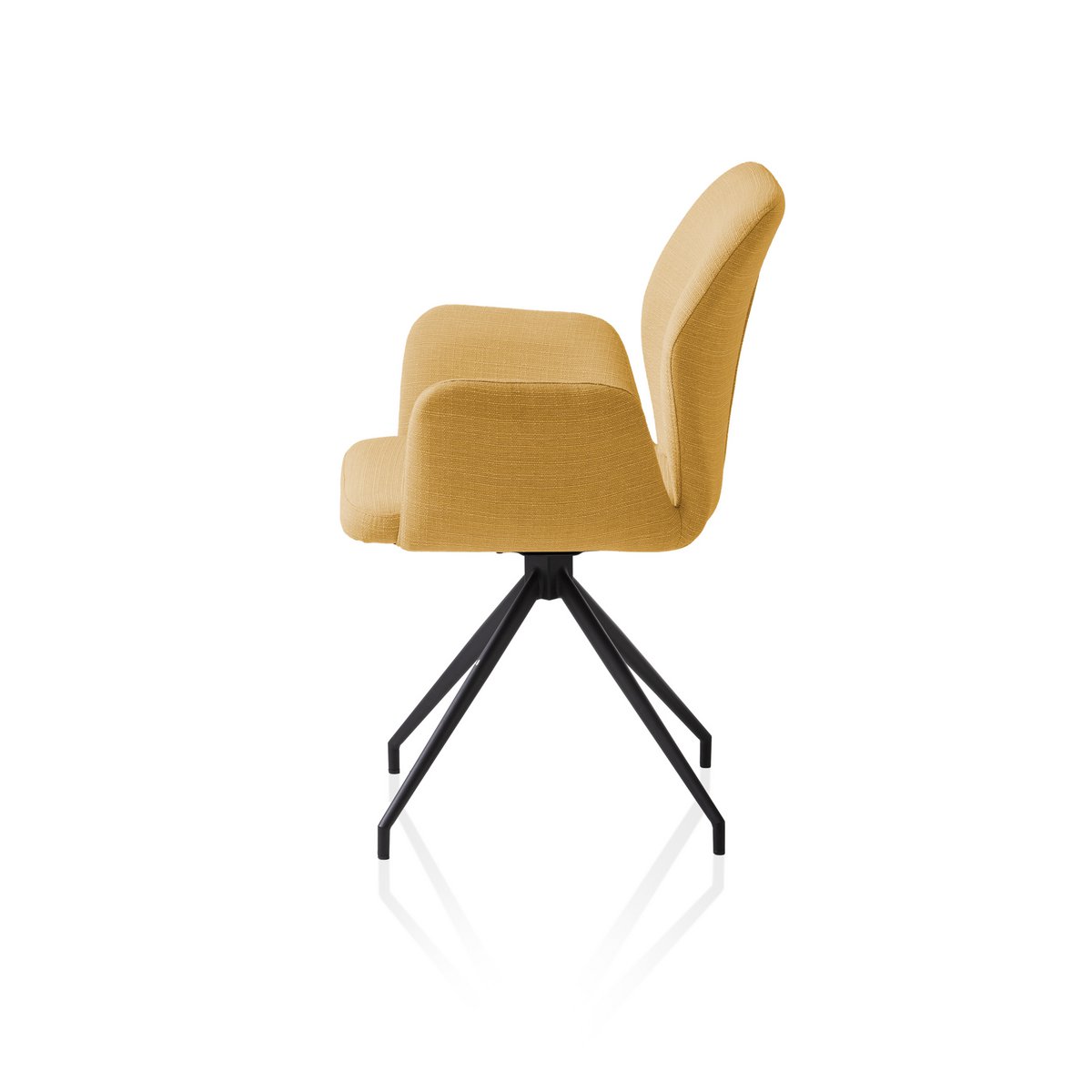 Armchair with 180° swivel function Yellow