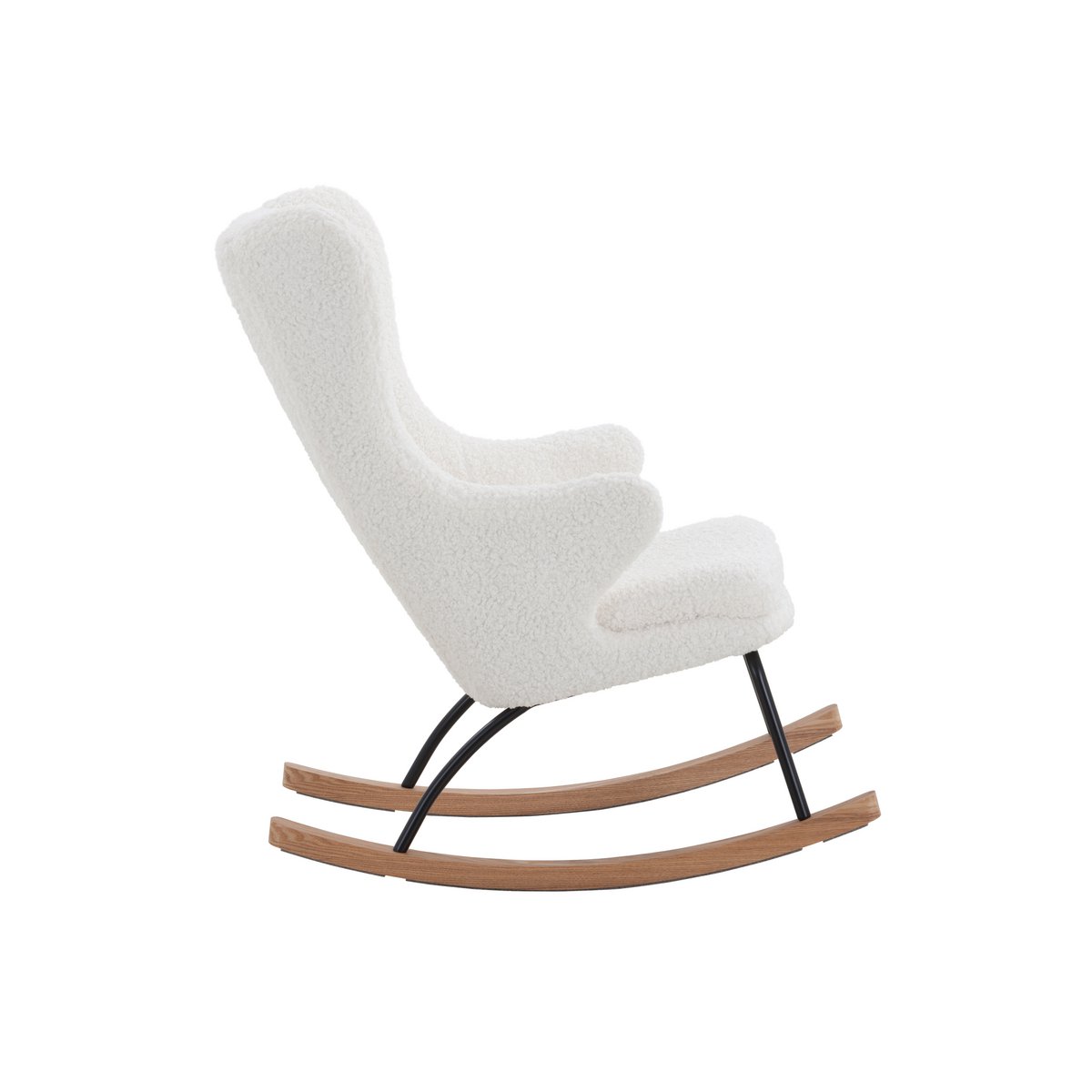 White teddy fur rocking chair