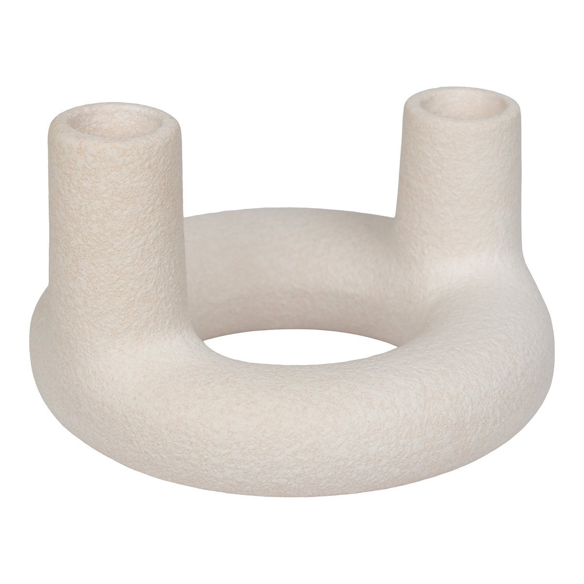 Kerzenhalter - Keramik, Beige - Ø13x8,5 cm