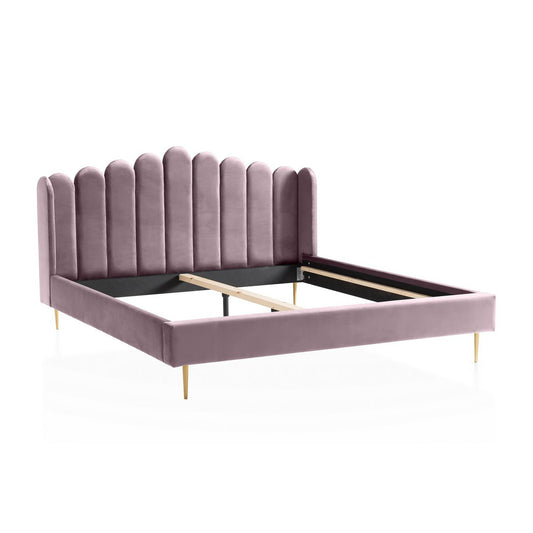 Velvet shell bed 140x200 cm